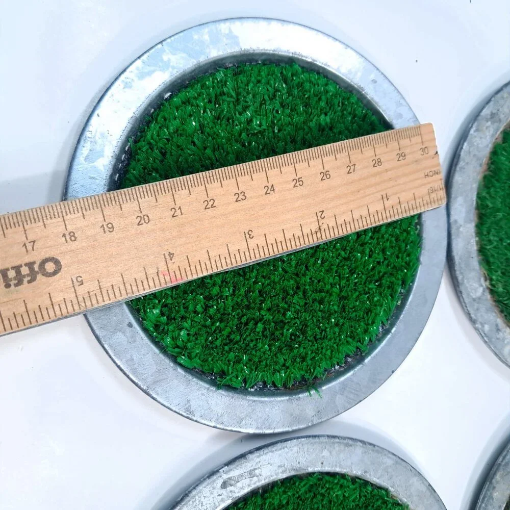 Pottery Barn Grass Turf Coasters Set 4 Football Baseball Golf Sports Steel metal